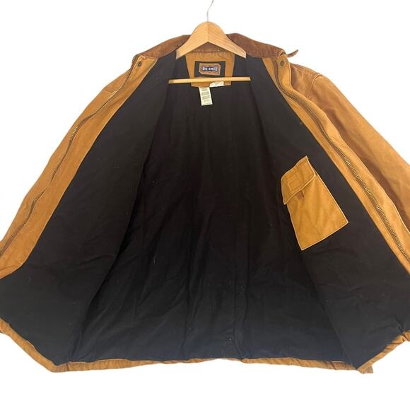 Vintage Canvas Chore Coat Mens XL Insulated Heavy Duck Cotton Workwear Tan - Picture 5 of 14